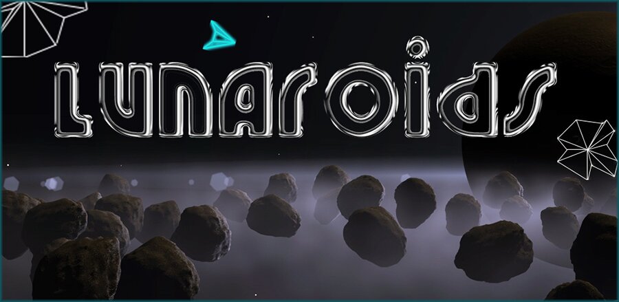 Lunaroids opening screen, Asteriods style